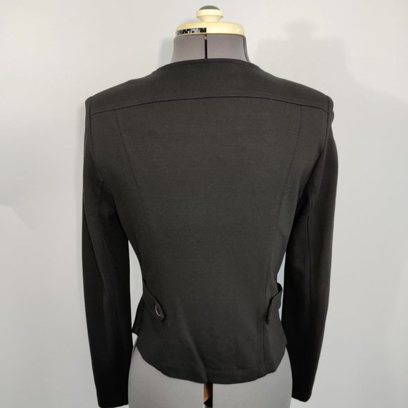 CABI Ponte Knit Moto Jacket Black Style 615 Small - Picture 8 of 14